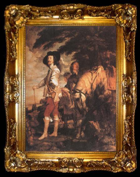 framed  Anthony Van Dyck King of England at the Hunt, ta009-2